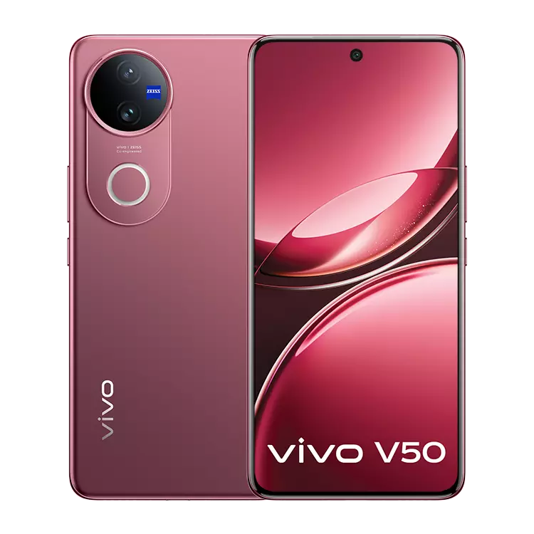 Vivo V50 5G 1 vivo-v50-5g-rose red front backproduct image