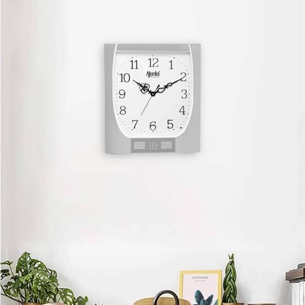 Ajanta Wall Clock – Classic Musical Quartz Wall Clock – Plain Musical Clock – 637 3 Wall Clock – Classic Musical Quartz Wall Clock – Plain Musical Clock – 637 – White