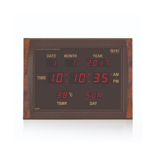 Ajanta Digital Calendar Wall Clock -DC 037 1 Ajanta-Digital-Calendar-Wall-Clock-DC-037-Matt-Brown