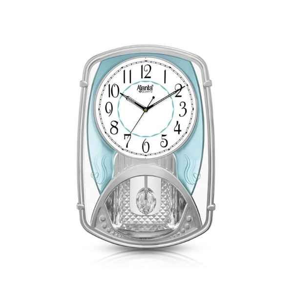 Ajanta-Wall-Clock-–-Classic-Musical-Pendulum-Quartz-Wall-Clock-–-Pendulum-Clock-with-Decorative-Daimonds-–-2027-Coral Green