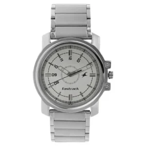 Fastrack Quartz Analog Watch NS3039SM02 Black Dial Stainless Steel Strap