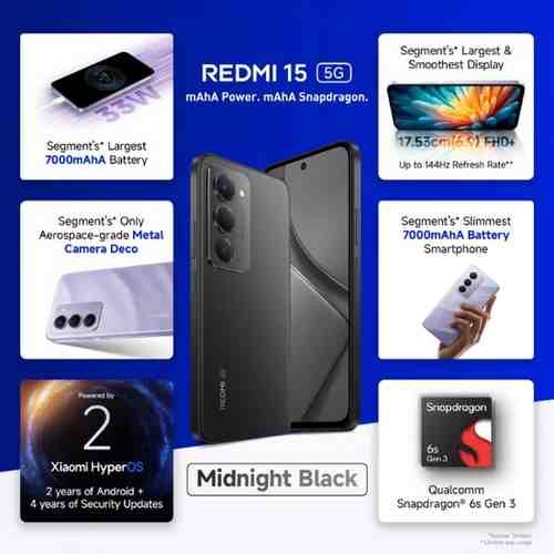 Redmi 15 5G 14 Redmi-15-5G-midnight-black-specifications