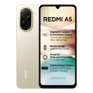 Redmi A5 Jaisalmer Gold front back
