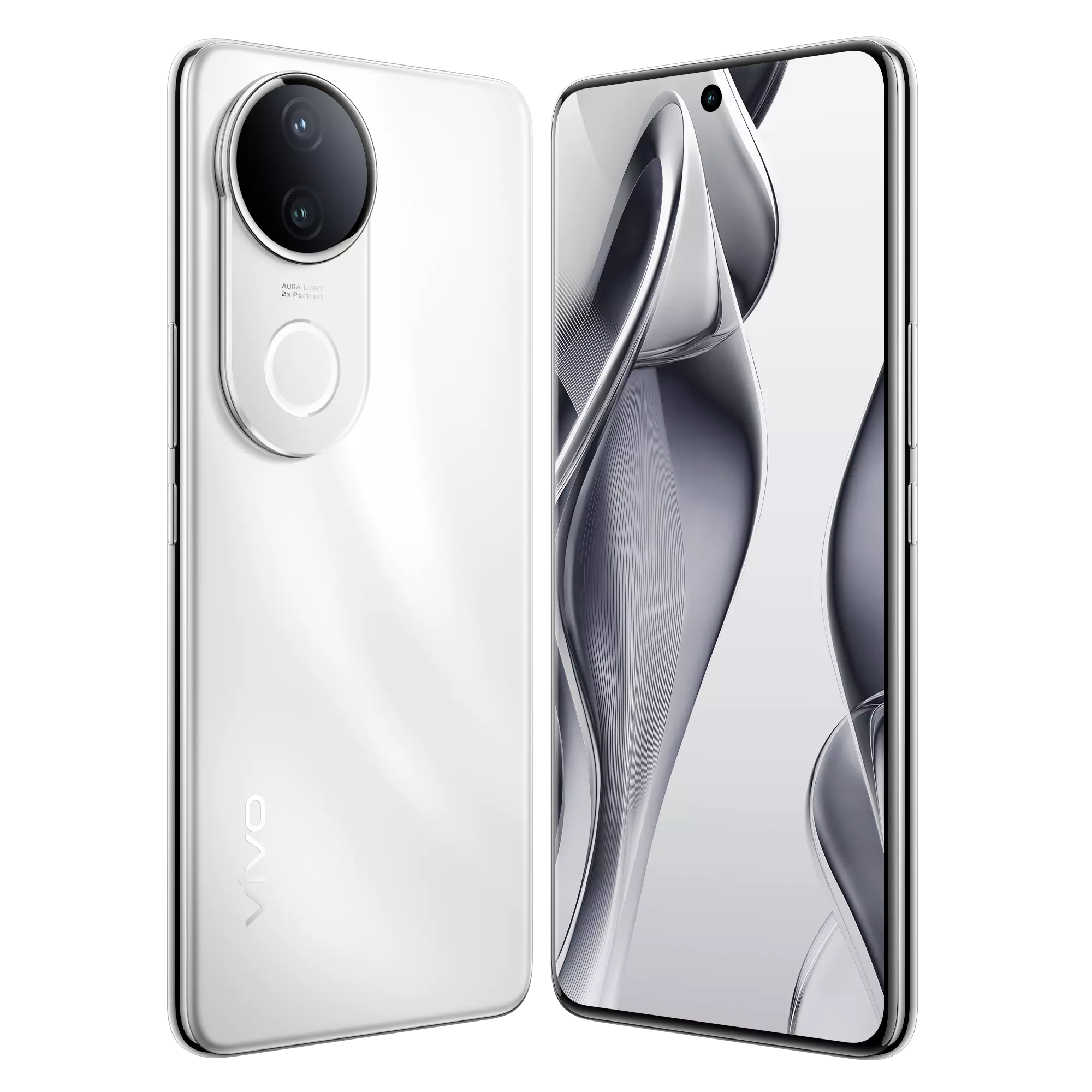 VIVO V50e 5G 9 VIVO V50e 5G Pearl White front back inclined