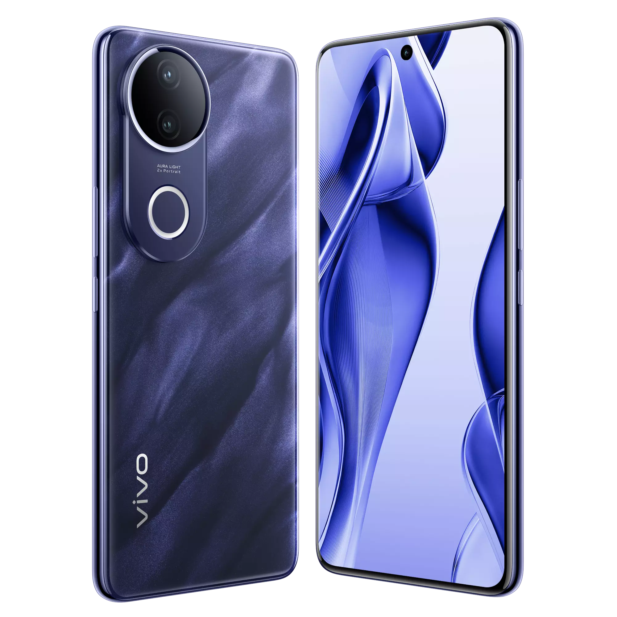 VIVO V50e 5G 12 VIVO V50e 5G Sapphire Blue front back inclined