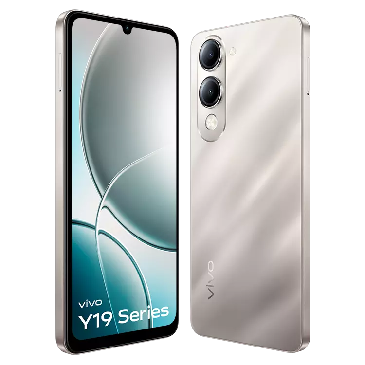 VIVO Y19e 14 VIVO Y19 5G Titanium Silver FRONT BACK INCLINED2