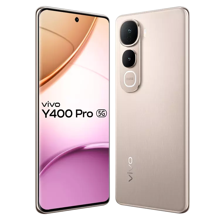 VIVO Y400 Pro 5G 16 VIVO Y400 Pro 5G Fest Gold front back inclined 2