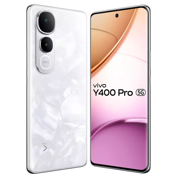 VIVO Y400 Pro 5G 7 VIVO Y400 Pro 5G Freestyle White front back inclined
