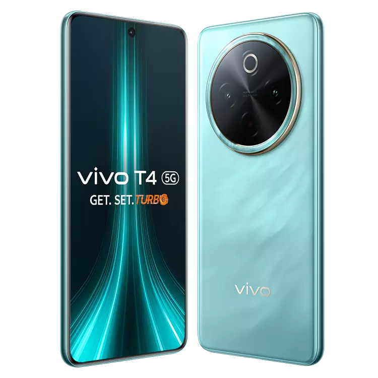VIVO T4 5G 16 Vivo T4 5g Emerald Blaze front back inclined 2
