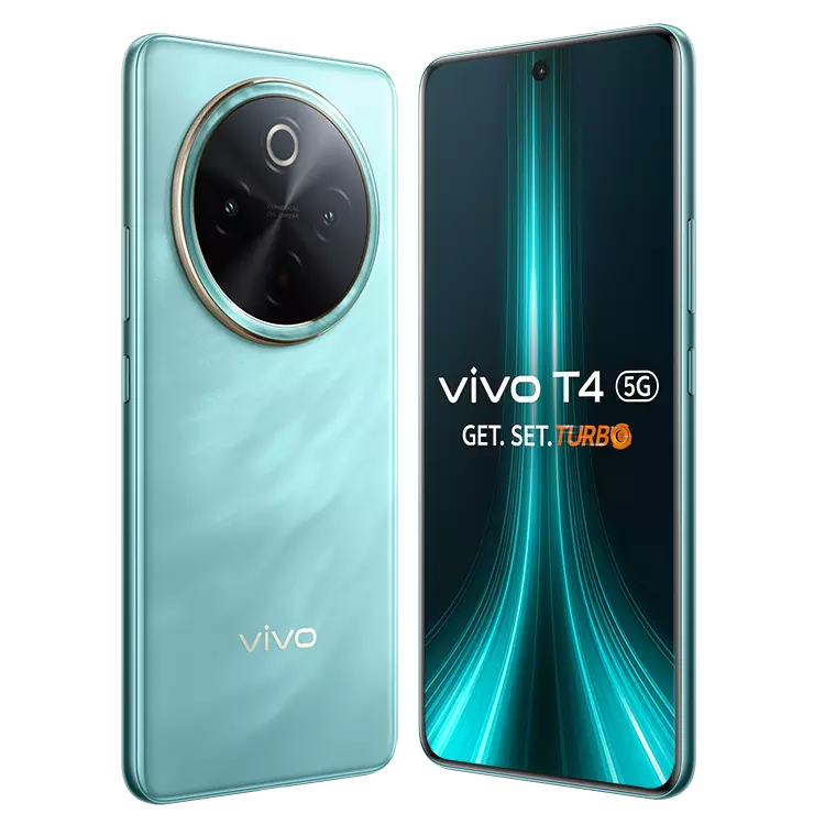 VIVO T4 5G 11 Vivo T4 5g Emerald Blaze front back inclined