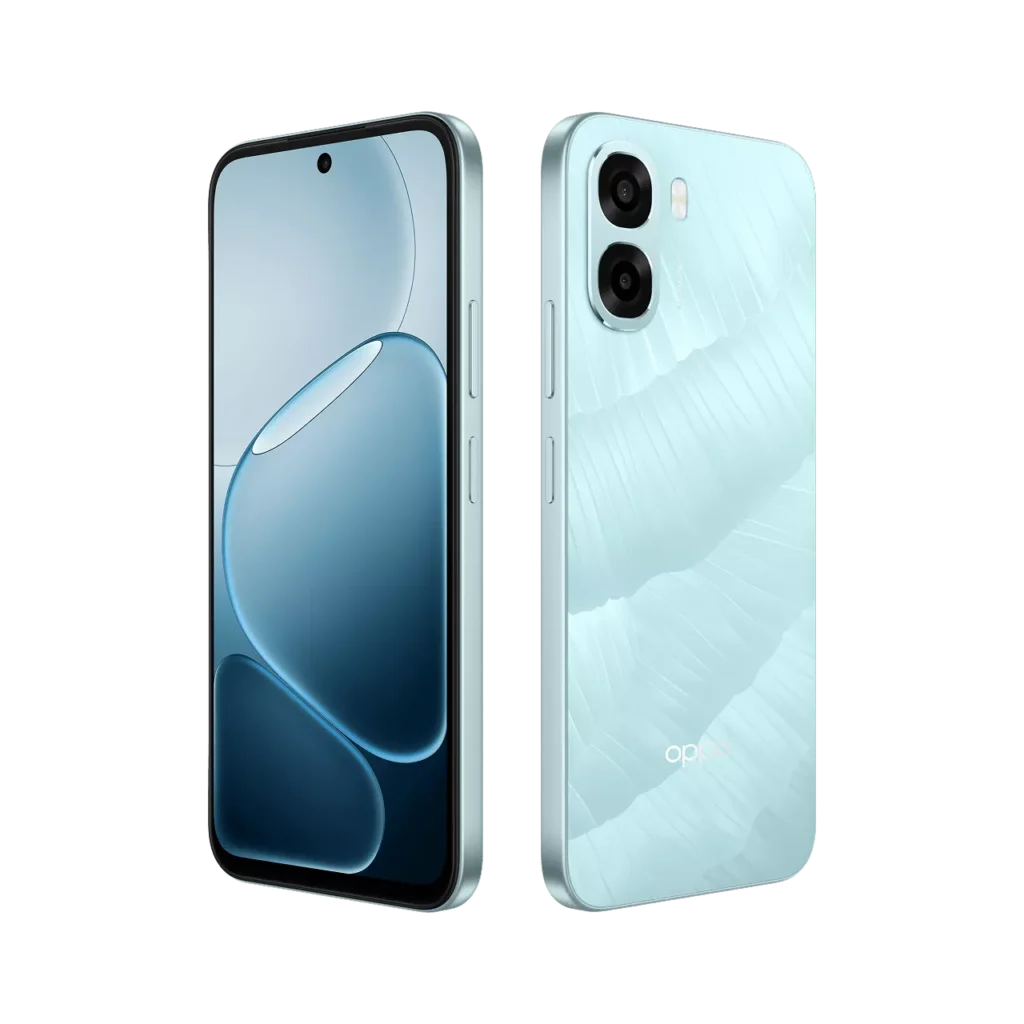 OPPO A6X 4G 2 OPPO A6X 4G Ice Blue Front Back inclined