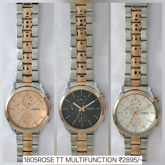 RUBEES 1805ROSE TT MULTIFUNCTION(G) Gents Two‑Tone Metal Strap Wrist Watch 1 RUBEES 1805ROSE TT MULTIFUNCTION(G) Gents Two‑Tone Metal Strap Wrist Watch