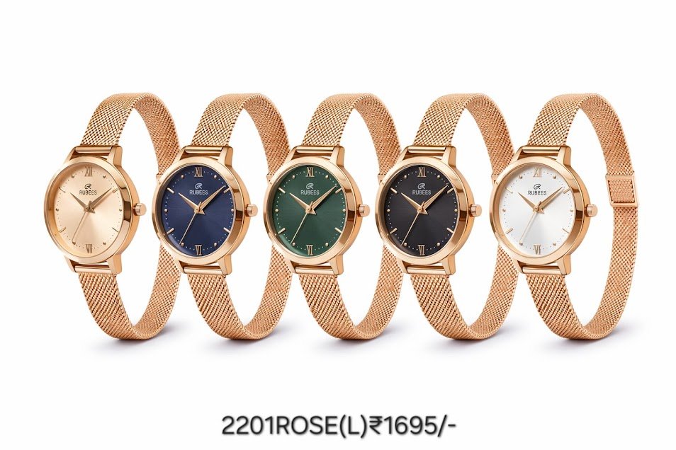 RUBEES 2201ROSE(L) Ladies Rose Gold Mesh Strap Wrist Watch 1 RUBEES 2201ROSE(L) Ladies Rose Gold Mesh Strap Wrist Watch