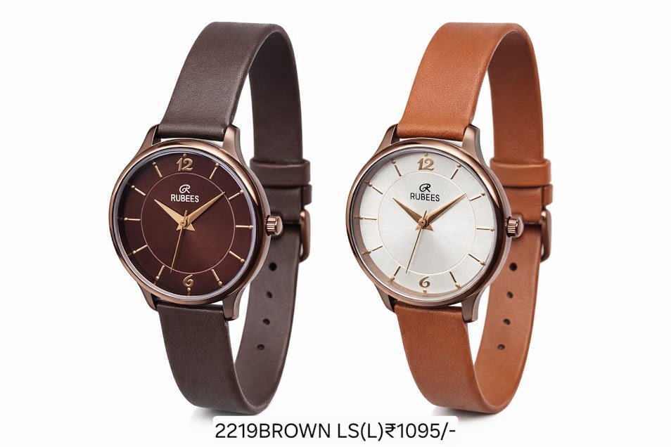 RUBEES 2219BROWN LS(L) Ladies Leather Strap Wrist Watch 1 RUBEES 2219BROWN LS(L) Ladies Leather Strap Wrist Watch