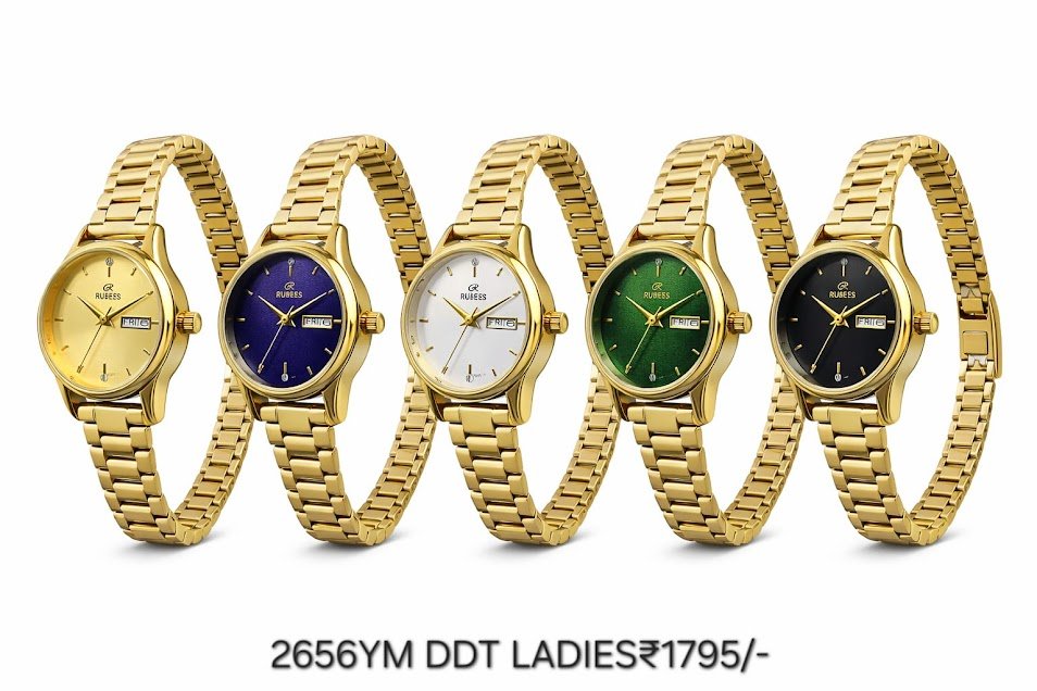 RUBEES 2656YM DDT Ladies Gold Metallic Strap Wrist Watch 1 RUBEES 2656YM DDT Ladies Gold Metallic Strap Wrist Watch