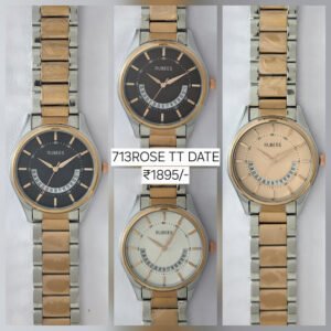 RUBEES 713ROSE TT DATE(G) Gents Two‑Tone Metal Strap Wrist Watch