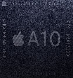 Apple A10 Fusion vs Apple A11 Bionic vs Apple A17 Pro– Complete Apple Processor Comparison (2026 Review) 2 Close‑up of Apple A10 processor with engraved text and Apple logo on metallic chip surface