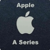 Apple A‑Series processor chip close‑up with Apple logo and circuit design